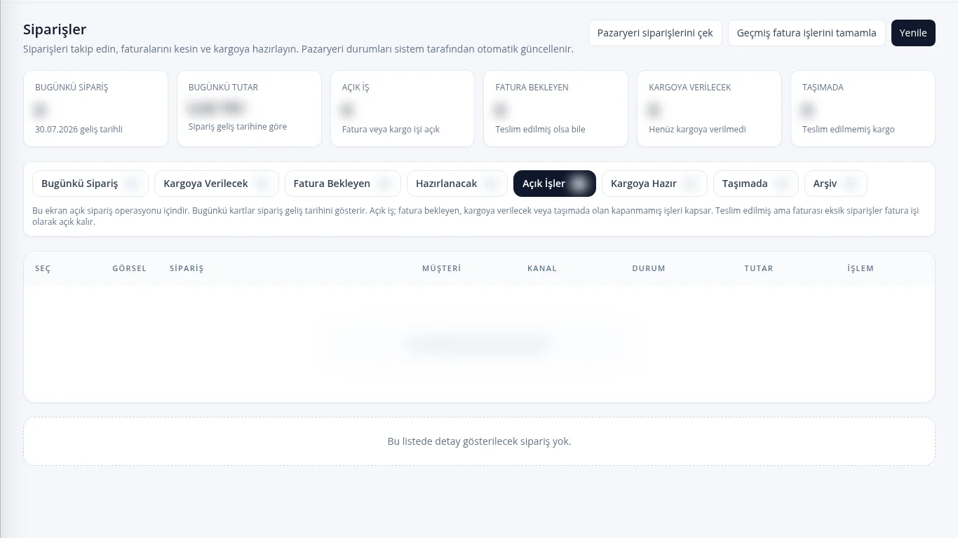 Simurgh ERP sipariş ekranı nasıl kullanılır? rehberi görseli