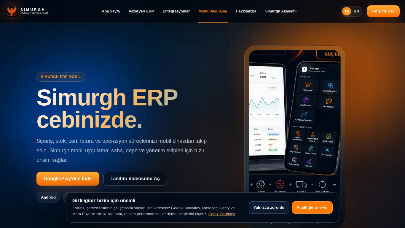 Simurgh mobil uygulama ekranları